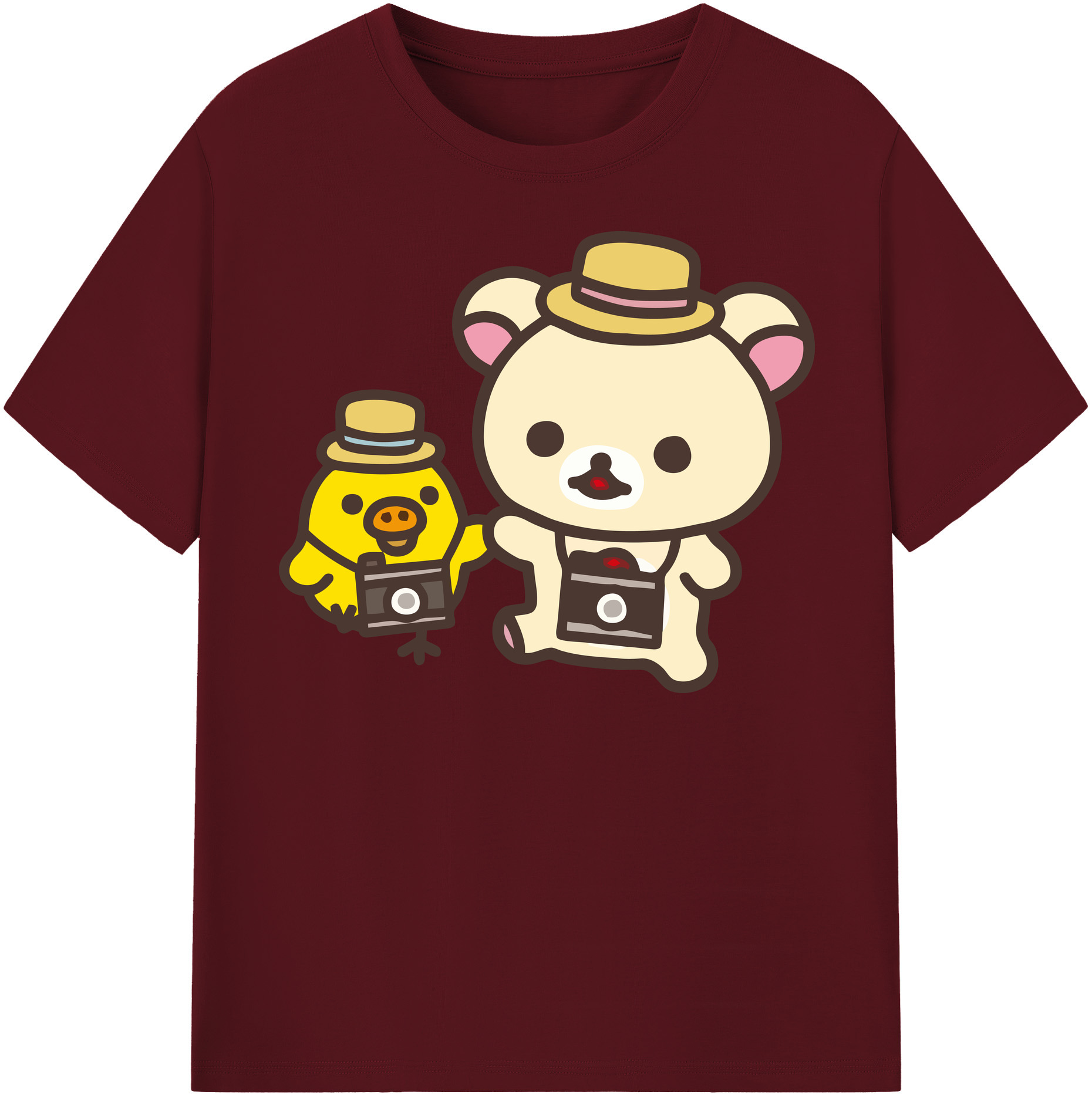 （画像用） リラックマ リラックマ キイロイトリ Rilakkuma Korilakkuma Kiiroitori 綿100％半袖Tシャツ（フロントプリント）